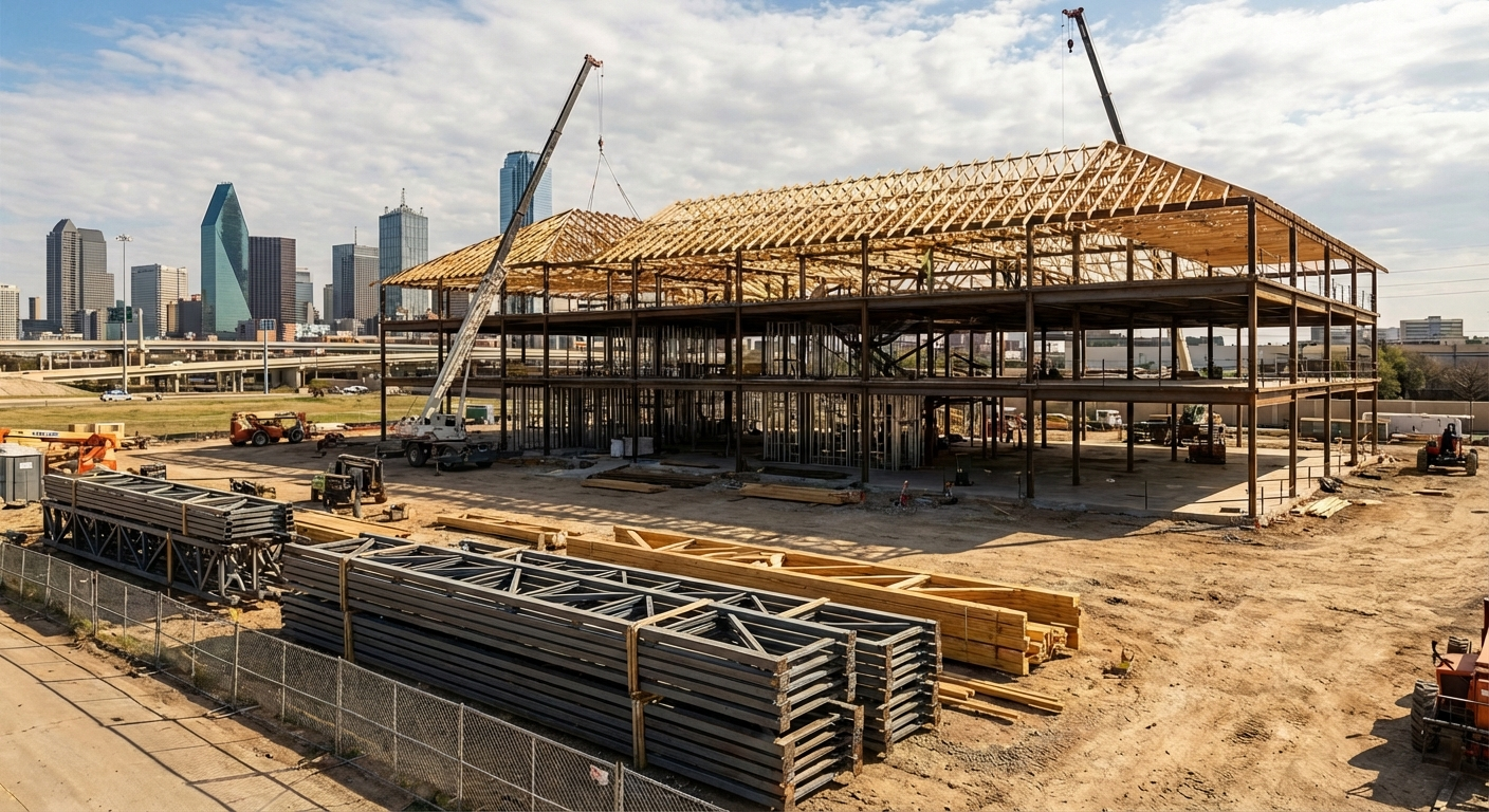 Structural roof truss system coordination for multi-story buildings in Dallas-Fort Worth