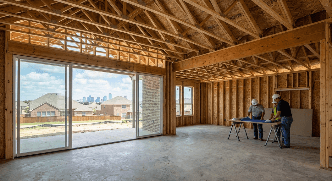Roof trusses supporting open floor plans in Dallas-Fort Worth